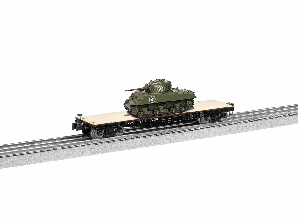 NEW YORK CENTRAL 40' FLATCAR WITH SHERMAN TANK # 496250