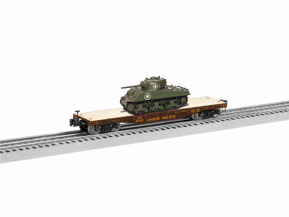 UNION PACIFIC 40' FLATCAR WITH SHERMAN TANK #51125