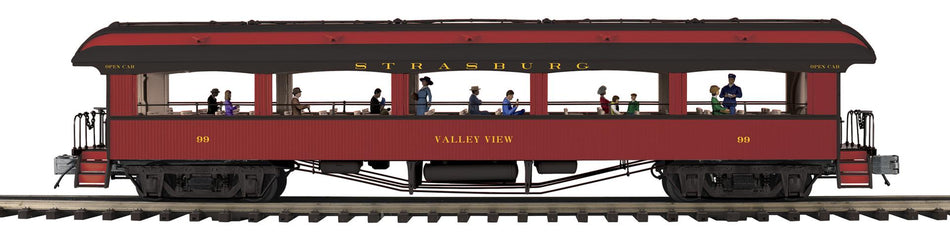 STRASBURG 64' OPEN AIR WOODSIDED COACH CAR #99 VALLEY VIEW