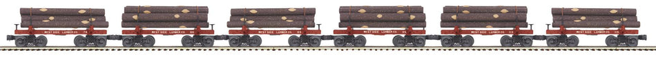 WEST SIDE LUMBER 6-CAR SKELETON FLAT CAR