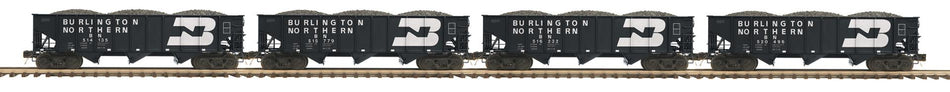 BURLINGTON NORTHERN 4-CAR 3-BAY HOPPER SET
