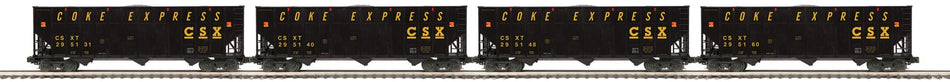 CSX O SCALE PREMIER 4-CAR COKE HOPPER CAR SET