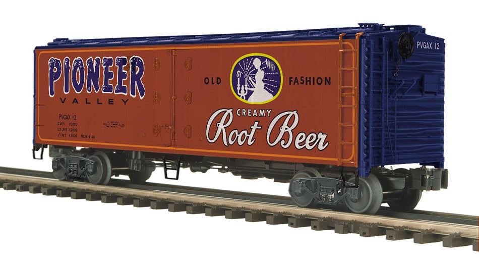 PIONEER VALLEY ROOT BEER 40' STEEL SIDED REEFER CAR