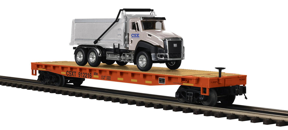 CSX FLAT CAR WITH DUMP TRUCK