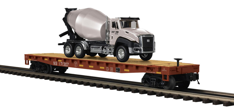 NORFOLK SOUTHERN FLAT CAR WITH CEMENT TRUCK