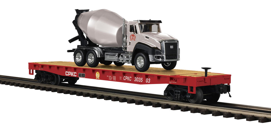 CANADIAN PACIFIC FLAT CAR WITH CEMENT TRUCK