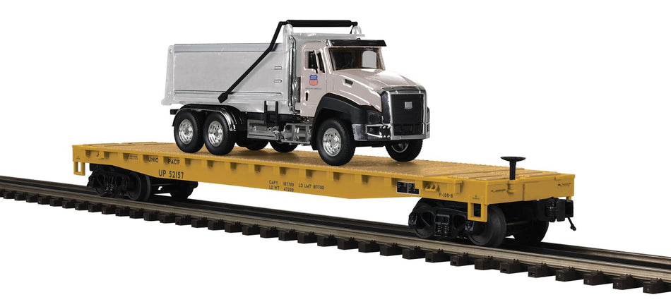 UNION PACIFIC FLAT CAR WITH DUMP TRUCK