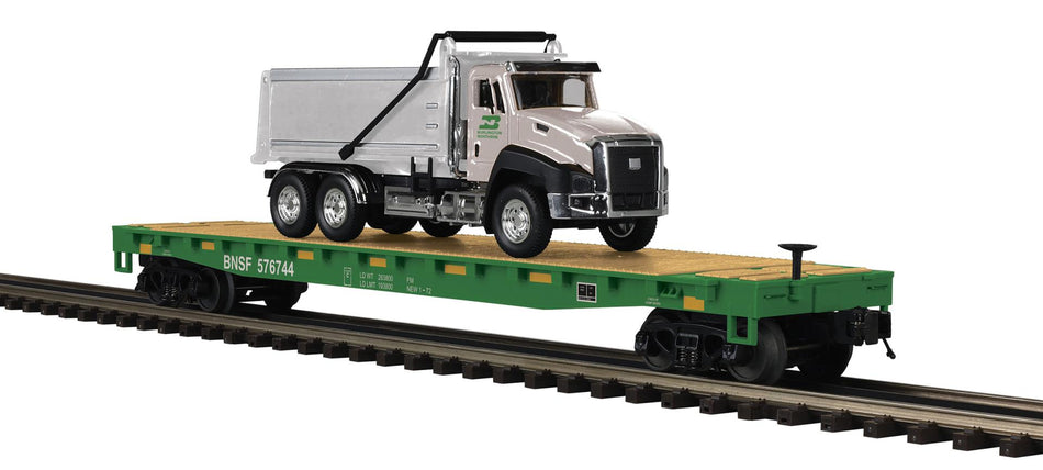BNSF FLAT CAR WITH DUMP TRUCK