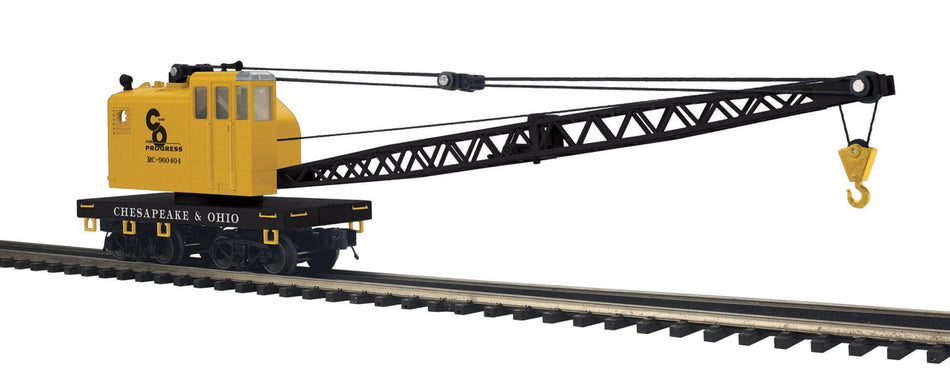 ACHETEZ LA GRUE ET LE WAGON PLATE-FORME ET ÉCONOMISEZ CHESAPEAKE & OHIO AMERICAN CRANE CAR (MTH 20-95850 & MTH 20-95857)
