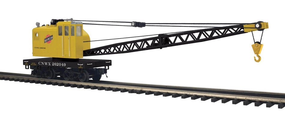 BUY THE CRANE AND THE FLAT CAR AND SAVE   CHICAGO NORTHWESTERN AMERICAN CRANE CAR (MTH 20-95852 & MTH 20-95859)