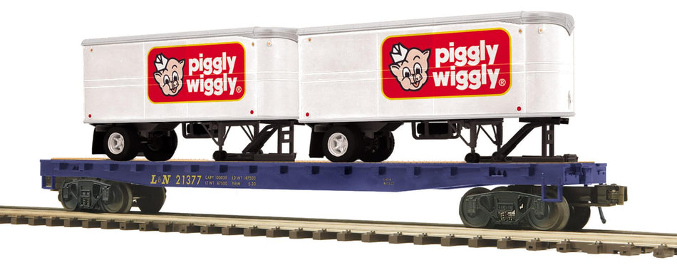 LOUISVILLE & NASHVILLE FLAT CAR W/PUP TRAILERS