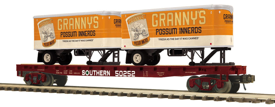 SOUTHERN FLAT CAR W/PUP TRAILERS