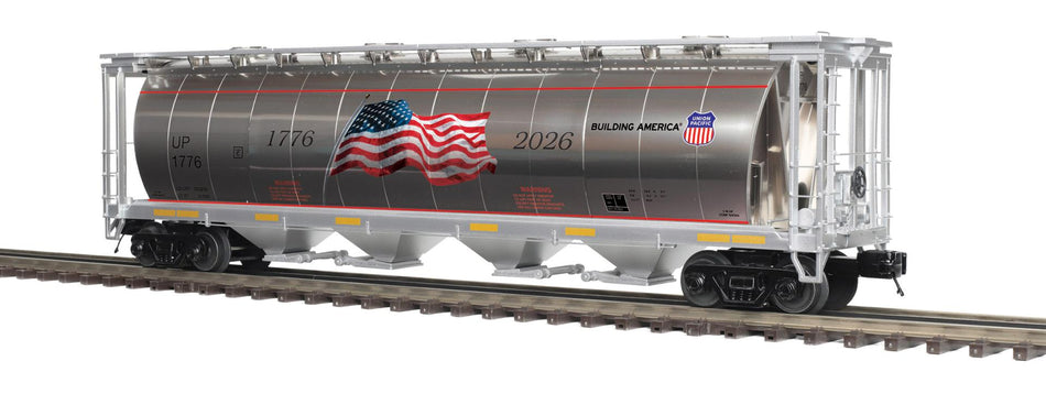 UNION PACIFIC 1776-2026 100 TON HOPPER (PLATED HI-RAIL WHEELS)