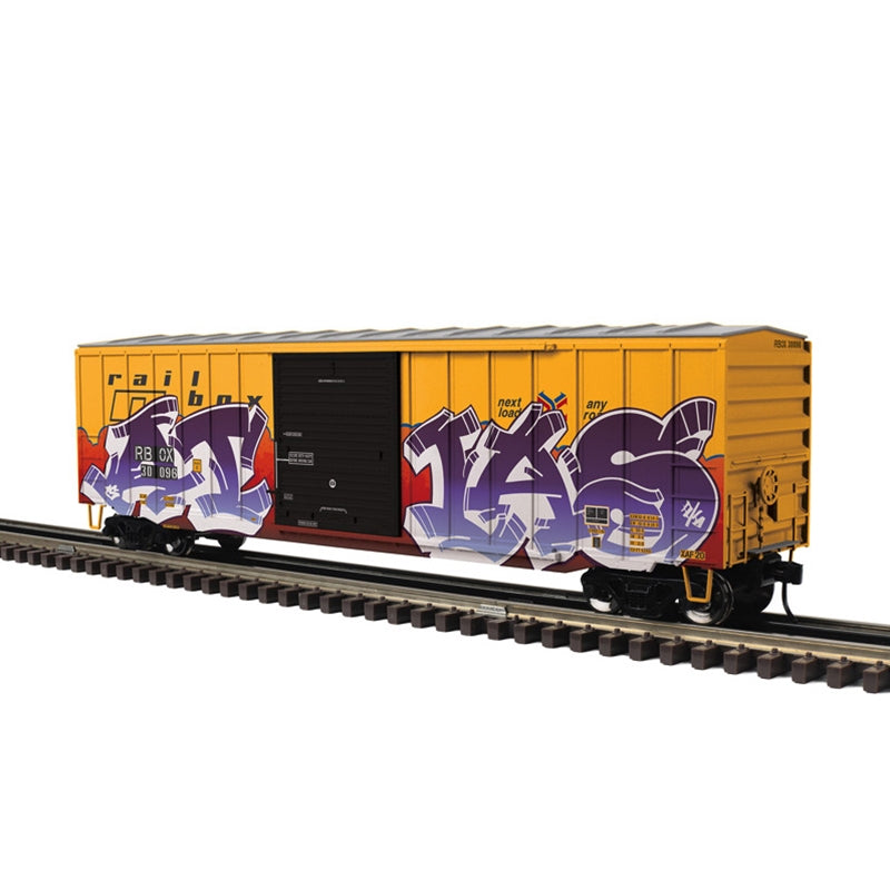 ATLAS O 50'6 LIMITED EDITION BOXCAR RAILBOX (SMALL LOGO W/ GRAFFITI) 30006, 30096  3-RAIL