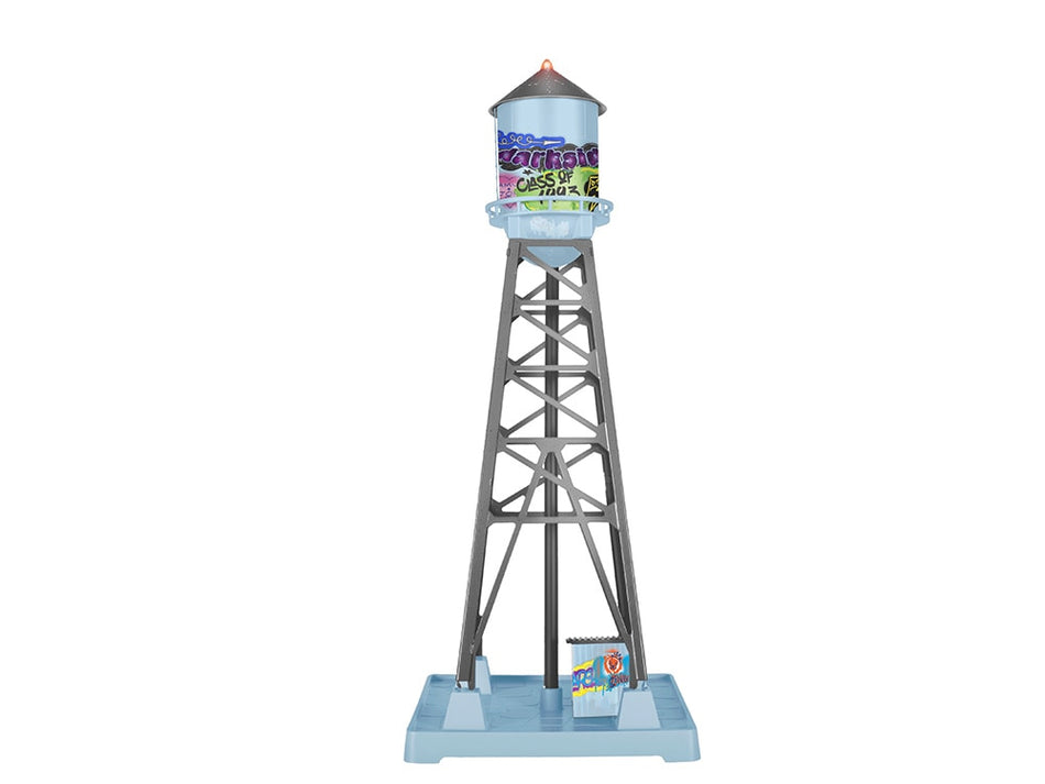 INDUSTRIAL WATER TOWER W/ GRAFFITI DECALS