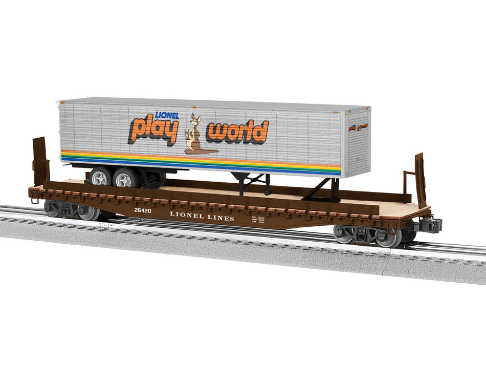 LIONEL 50' FLATCAR WITH TRAILER