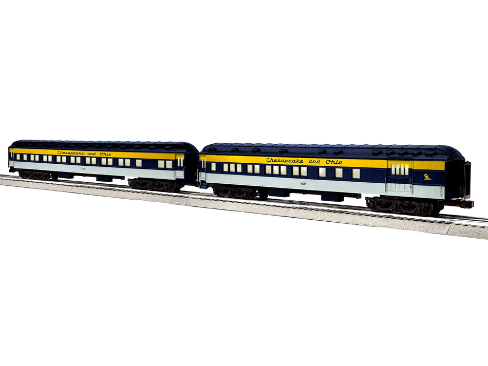 CHESAPEAKE &amp; OHIO 18" WAGONS DE PASSAGERS PACK DE 2 B #458/#718