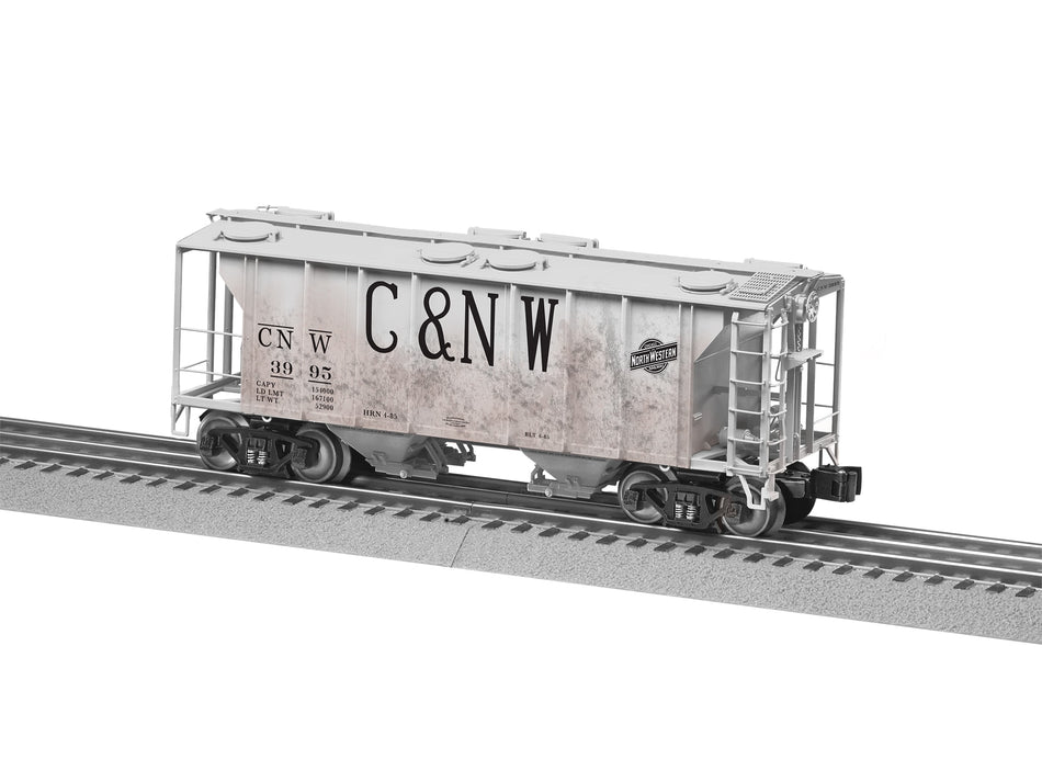 CHICAGO NORTHWESTERN PS-2 WEATHERED COVERED HOPPER #3995