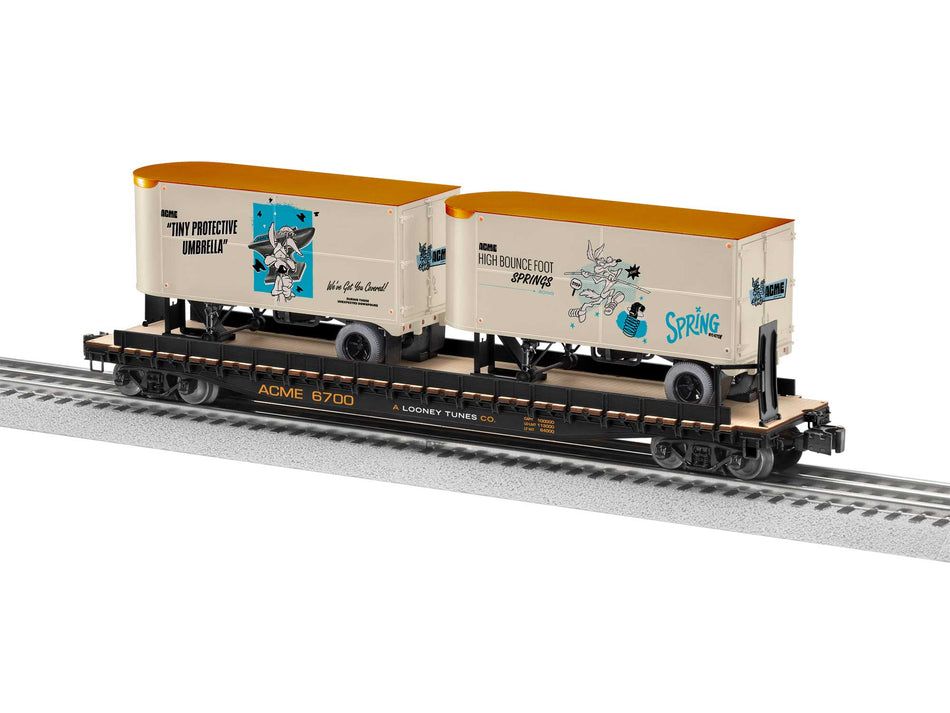 ACME 50' TOFC FLATCAR WITH 2 20' TRAILERS