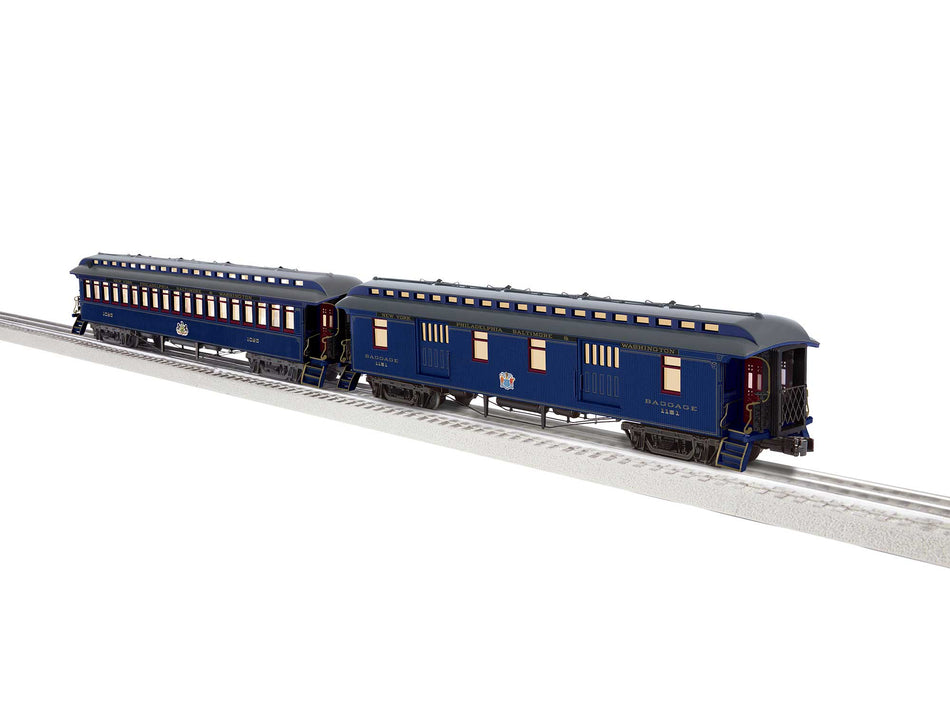 ROYAL BLUE WOOD PASSENGER CAR 2-PACK A