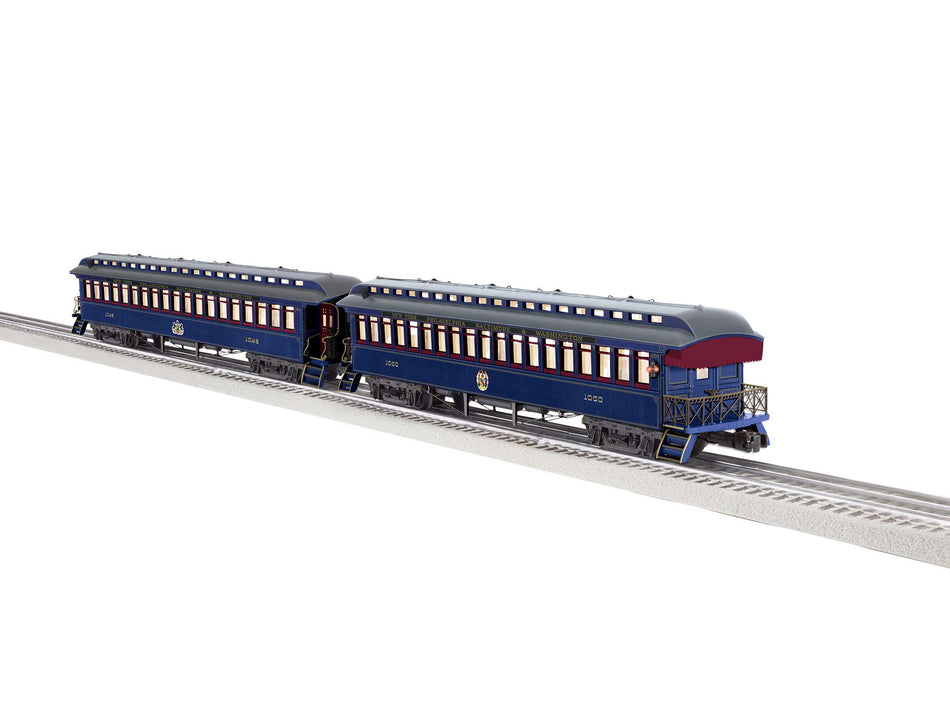 ROYAL BLUE WOOD PASSENGER CAR 2-PACK C
