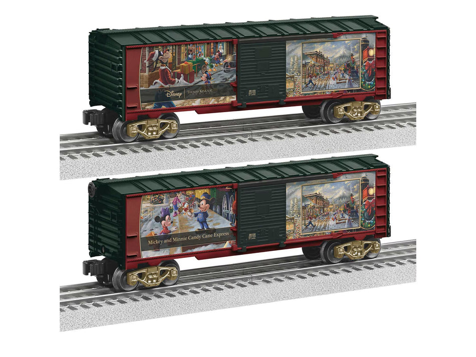 THOMAS KINKADE STUDIOS - DISNEY MICKEY & MINNIE CANDY CANE EXPRESS BOXCAR SOLD OUT