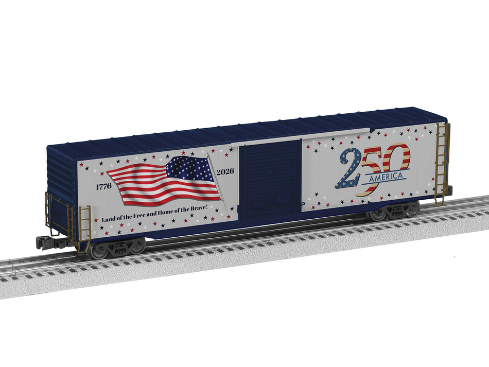 AMERICA 250 LIGHTED FLAG 60' BOXCAR