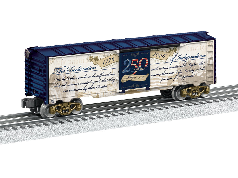 DECLARATION OF INDEPENDENCE O GAUGE BOXCAR