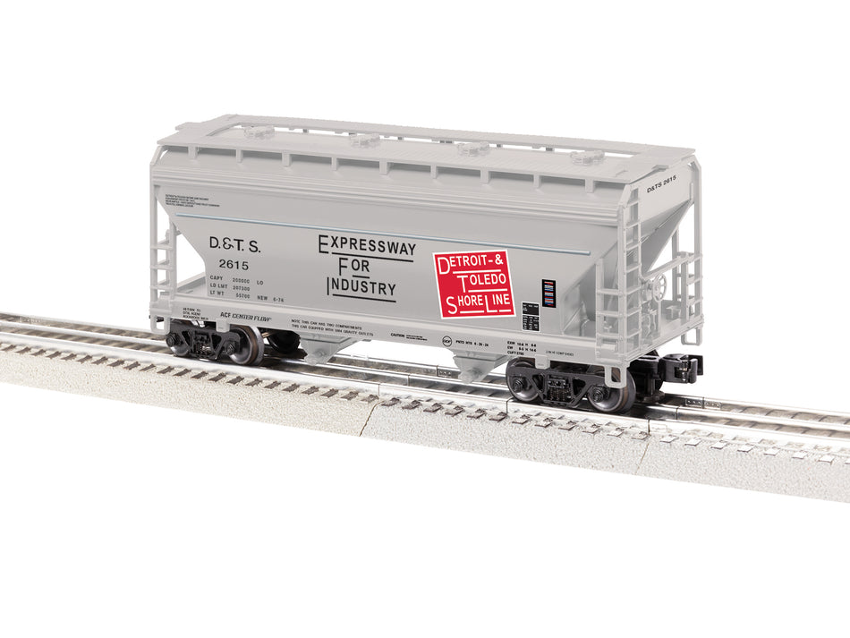 DETROIT & TOLEDO SHORT LINE 2 BAY ACF COVERED HOPPER #2615