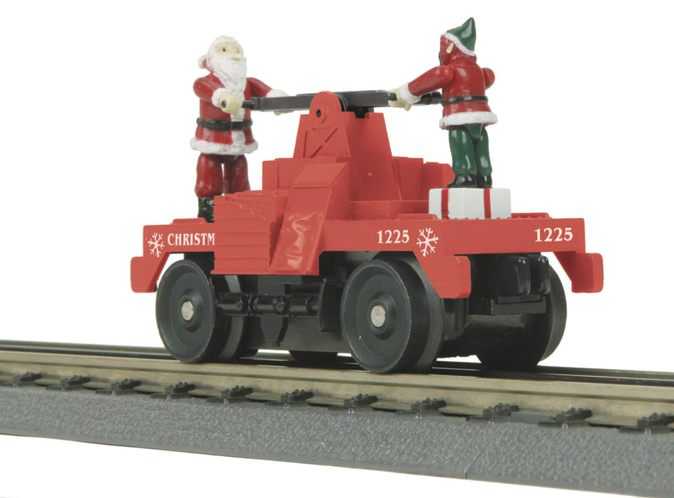 CHRISTMAS O GAUGE RAILKING OPERATING HAND CAR
