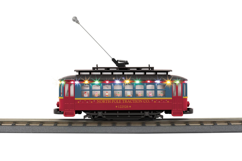 NORTH POLE BUMP-N-GO TROLLEY W/LED LIGHTS