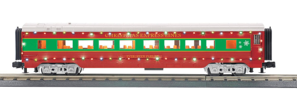 CHRISTMAS 60 STREAMLINED COACH CAR W/LED LIGHTS