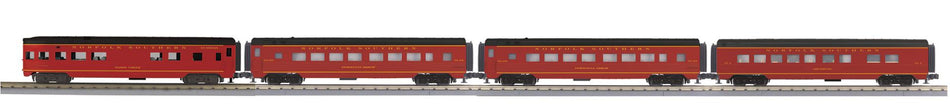 NORFOLK SOUTHERN 4 BY 60 STREAMLINED PASSENGER SET.