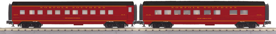 NORFOLK SOUTHERN 2 BY 60 STREAMLINED PASSENGER SET.