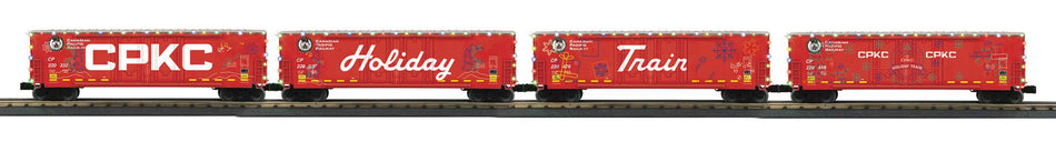 CANADIAN PACIFIC KANSAS CITY 4-CAR 50' DOUBLE DOOR CHRISTMAS SET WITH LED LIGHTS SET (#2)