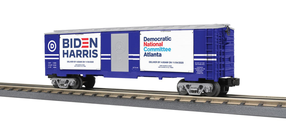 DEMOCRATIC NATIONAL COMMITTEE O GAUGE RAILKING 40' WINDOW BOX CAR WITHBALLOT BOXES