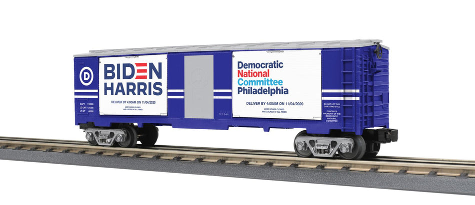 DEMOCRATIC NATIONAL COMMITTEE O GAUGE RAILKING 40' WINDOW BOX CAR WITHBALLOT BOXES