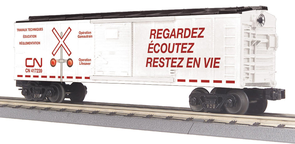 CANADIAN NATIONAL O GAUGE RAILKING BOX CAR WITHBLINKING LEDS