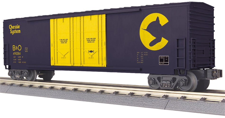 CHESSIE SYSTEM O GAUGE RAILKING 50Õ DOUBLE DOOR PLUGGED BOXCAR