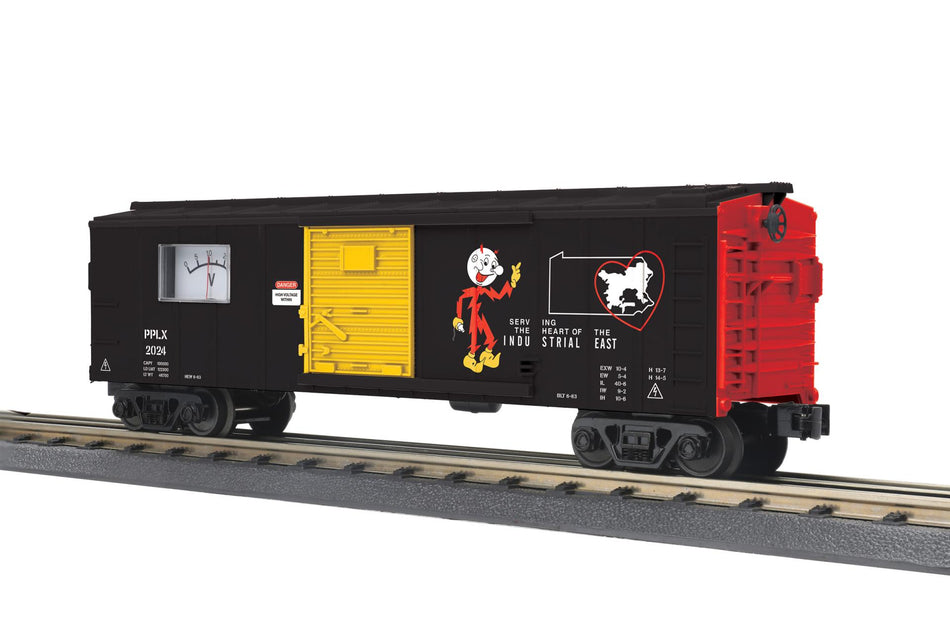 PENNSYLVANIA POWER AND LIGHT O GAUGE RAILKING BOX CAR WITH POWER METER