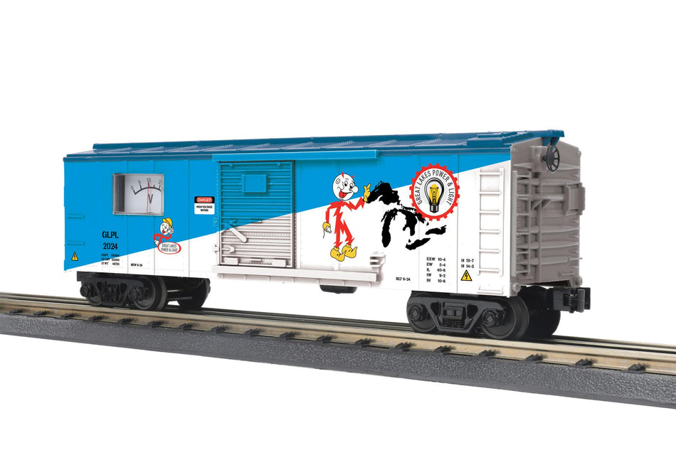 GREAT LAKES POWER AND LIGHT O GAUGE RAILKING BOX CAR WITHPOWER METER