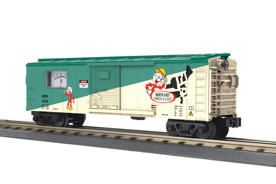 NORTH EAST POWER AND LIGHT O GAUGE RAILKING BOX CAR WITH POWER METER