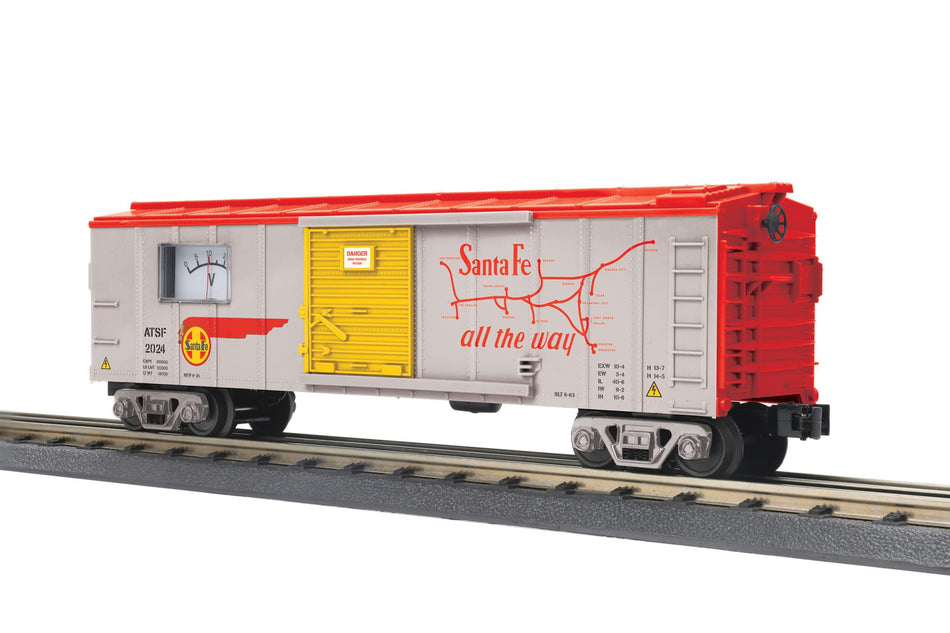 SANTA FE POWER AND LIGHT O GAUGE RAILKING BOX CAR WITHPOWER METER