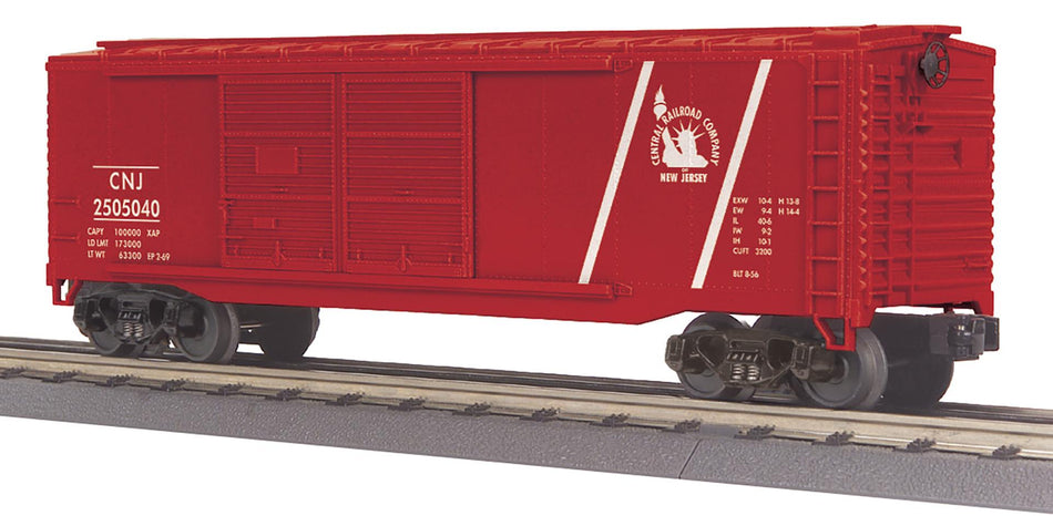 JERSEY CENTRAL O GAUGE RAILKING 40' DOUBLE DOOR BOX CAR