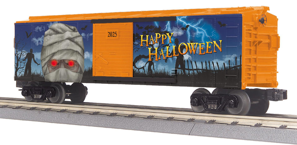 HALLOWEEN BOX CAR W/GLOWING LEDS