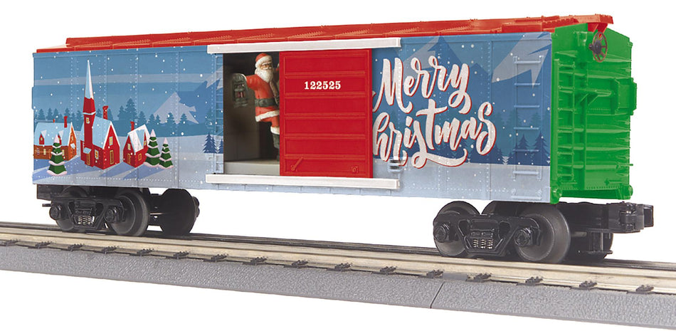 CHRISTMAS OPERATING BOX CAR W/SANTA