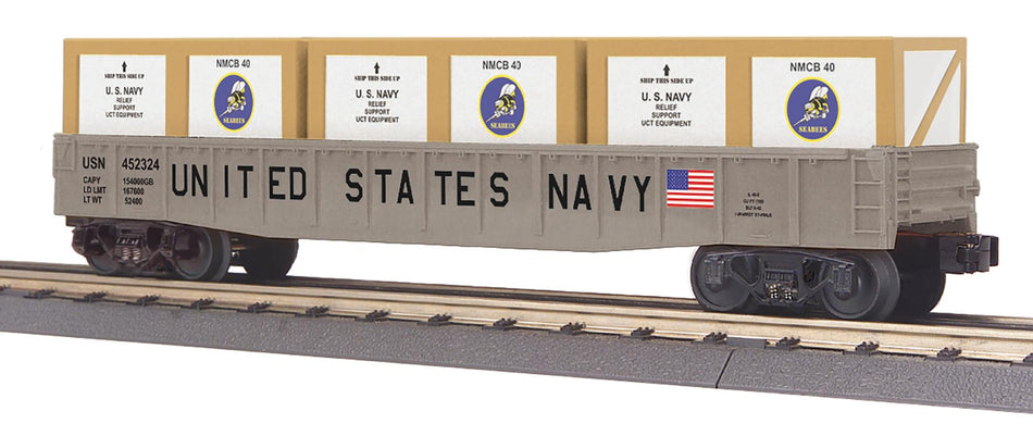 U.S. NAVY O GAUGE RAILKING GONDOLA CAR WITH CRATES