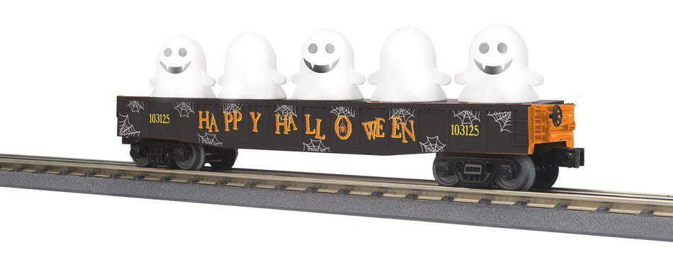 HALLOWEEN GONDOLA CAR W/FLICKERING LIGHTED GHOSTS