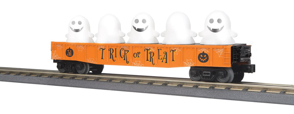HALLOWEEN GONDOLA CAR W/FLICKERING GHOSTS – ORANGE