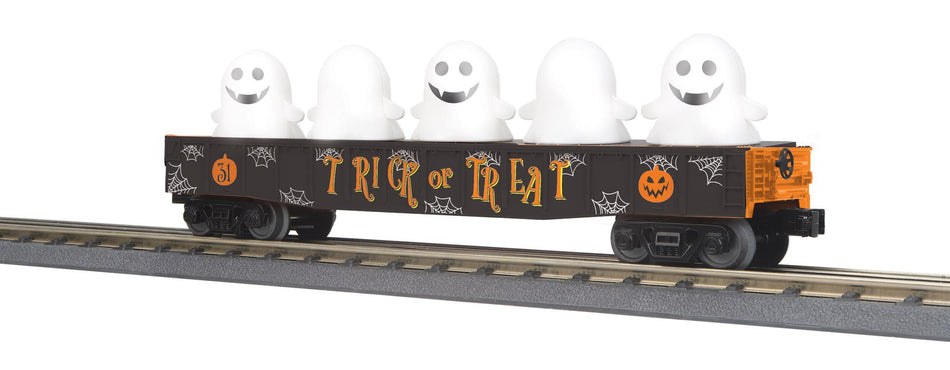 HALLOWEEN GONDOLA CAR W/FLICKERING GHOSTS – BLACK